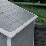 Asofer 6' x 4' Plastic Outdoor Shed with Floor, Lockable Door for Backyard, Patio, Gray
