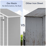 Asofer 6' x 4' Resin Outdoor Storage Shed, Plastic Garden Tool shed with Lockable Door for Backyard, Patio, Lawn, Grey