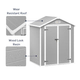 Asofer 6' x 4' Plastic Outdoor Storage Shed Clearance, Resin Tool Shed 135 SQ ft for Patio and Gareden, Gray