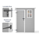 Asofer 5x3 FT Resin Shed with Floor – Outdoor Storage Shed for Garden, Patio & Backyard – All-Weather, UV-Resistant Plastic Tool Shed with Ventilated Window & Lockable Door, Gray