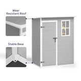 Asofer 5x3 FT Resin Shed with Floor – Outdoor Storage Shed for Garden, Patio & Backyard – All-Weather, UV-Resistant Plastic Tool Shed with Ventilated Window & Lockable Door, Gray