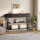 Asofer 47" Console Table With 3 Drawers And Storage Shelves, Sofa Entryway Table For Living Room