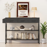 Asofer 47" Console Table With 3 Drawers And Storage Shelves, Sofa Entryway Table For Living Room