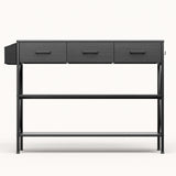 Asofer 47" Console Table With 3 Drawers And Storage Shelves, Sofa Entryway Table For Living Room