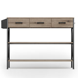 Asofer 47" Console Table With 3 Drawers And Storage Shelves, Sofa Entryway Table For Living Room