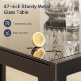 Asofer Modern Dining Table Set for 4, Glass Kitchen Table with PU Leather Upholstered Chairs, Heavy Duty Dinette Set for Dining Room, Black