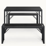 Asofer Dining Table Set for 4, 45.5" Modern Kitchen Dinette Set with 2 Bench for Dining Room, Black