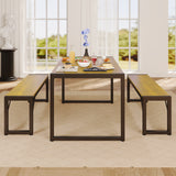 Asofer 3 Piece Dining Room Table Set, Black Bench Table Set, Kitchen Table Set for Corner Breakfast Nook