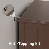 Asofer 33" Dark Brown Moisture-Resistant Anti-Tip Pantry Cabinet with Door, 4 Drawers & Shelves