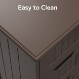 33.5" H Bathroom Floor Storage Cabinet with 4 Drawers and Adjustable Shelf - Dark Brown