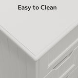 Asofer 33" White Moisture-Resistant Anti-Tip Pantry Cabinet with Door, 4 Drawers & Shelves