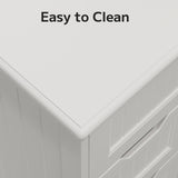 33.5 "H Wooden Bathroom Floor Cabinet, Side Storage Organizer Cabinet with 4 Drawers, 1 Cupboard & 2-Shelves MDF-White