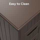 Asofer 33" Dark Brown Moisture-Resistant Anti-Tip Pantry Cabinet with Door, 4 Drawers & Shelves