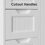 Asofer 33" White Moisture-Resistant Anti-Tip Pantry Cabinet with Door, 4 Drawers & Shelves