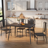 Asofer Dining Table Set for 4, Small Kitchen Table Chairs Set of 4, Space Saving Wooden Chairs and Table Set, Black