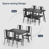 Asofer Dining Table Set for 4, Small Kitchen Table Chairs Set of 4, Space Saving Wooden Chairs and Table Set, Black