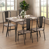 Asofer Dining Table Set for 4, Small Kitchen Table Set, Dining Room Table and Chairs Set, Grey