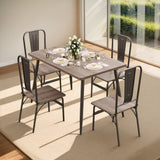 Asofer Dining Table Set for 4, Small Kitchen Table Set, Dining Room Table and Chairs Set, Grey