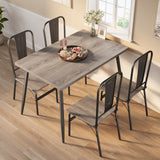 Asofer Dining Table Set for 4, Small Kitchen Table Set, Dining Room Table and Chairs Set, Grey