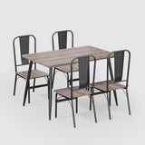 Asofer Dining Table Set for 4, Small Kitchen Table Set, Dining Room Table and Chairs Set, Grey