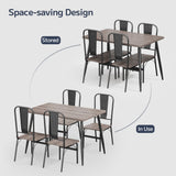 Asofer Dining Table Set for 4, Small Kitchen Table Set, Dining Room Table and Chairs Set, Grey