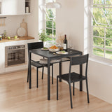 Asofer Kitchen Table and Chairs Set Storage Shelves, Suitable for Small Spaces and Apartments, Black