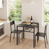 Asofer Kitchen Table and Chairs Set Storage Shelves, Suitable for Small Spaces and Apartments, Black