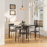 Asofer Kitchen Table and Chairs Set Storage Shelves, Suitable for Small Spaces and Apartments, Black