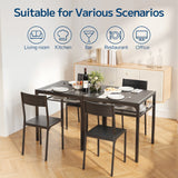 Asofer Kitchen Table and Chairs Set Storage Shelves, Suitable for Small Spaces and Apartments, Black