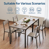 Gray Dining Table Set for 2, Kitchen Table with Chairs and Storage Shelves for Small Space