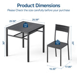 Asofer Kitchen Table and Chairs Set Storage Shelves, Suitable for Small Spaces and Apartments, Black
