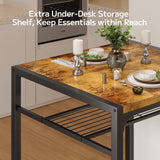Asofer Wood Dining Table Set, Kitchen Table Chairs Set of 3, Suitable for Couples, Small Space, Retro