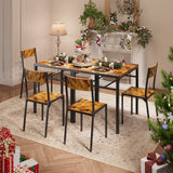 Asofer Wood Dining Table Set, Kitchen Table Chairs Set of 3, Suitable for Couples, Small Space, Retro