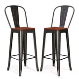 Asofer Bar Table and Stool Set, Dining Table Set of 2, Kitchen Bar Height Table for Pub, Small Space, Retro