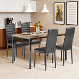 Asofer Modern Dining Set For 4, Table & PU Leather Chairs, Space Saving Dinette for Kitchen & Apartment