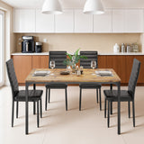 Asofer Modern Dining Set For 4, Table & PU Leather Chairs, Space Saving Dinette for Kitchen & Apartment