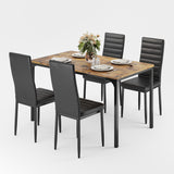 Asofer Modern Dining Set For 4, Table & PU Leather Chairs, Space Saving Dinette for Kitchen & Apartment
