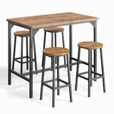 r Bar table Set, Modern 5 Piece Dining Table Set, Kitchen Pub Table Set with 4 chairs, Retro