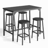 Asofer 5 Piece Kitchen Table Set for 4, Wood Pub Dining Set for Bar Breakfast Furniture for Small Space