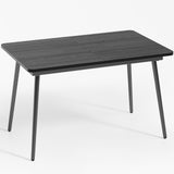 Asofer 63” Dining Table Set with PU chairs for Breakfast Nook, Dinner Table 6 for Small Space Comfortably Square, Black