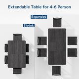 Asofer 63” Dining Table Set with PU chairs for Breakfast Nook, Dinner Table 6 for Small Space Comfortably Square, Black