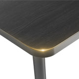 Asofer 63” Dining Table Set with PU chairs for Breakfast Nook, Dinner Table 6 for Small Space Comfortably Square, Black