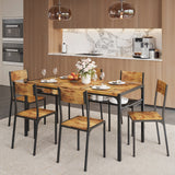 Asofer Dinning Table Set for 6, Morden Comedor De 6 Sillas y Mesa with Wood High Back Seating Chairs