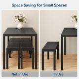 Asofer 6-Piece Dining Set, Compact Kitchen Table & Chairs for Small Spaces, Black