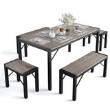 Asofer Dining Table Set for 6, Kitchen Room Table Set, 6-Piece Dining Chairs Set for Breakfast Nook, Grey