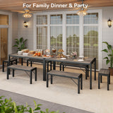 Asofer Dining Table Set for 6, Kitchen Room Table Set, 6-Piece Dining Chairs Set for Breakfast Nook, Grey