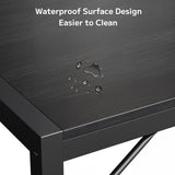 Asofer Dining Table Set for 6, Space-Saving Kitchen Table Set for Apartment, Black