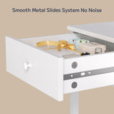 Vanity Desk with Mirror and Lights, Asofer Makeup Vanity Set with 2 Drawers for Bedroom Bathroom, White