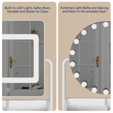 Vanity Desk with Mirror and Lights, Asofer Makeup Vanity Set with 2 Drawers for Bedroom Bathroom, White