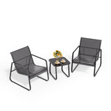 Asofer 3-Piece Outdoor Patio Furniture Set with Glass Table, Bistro  Chairs Set for Poolside, Porch, Lawn,Black